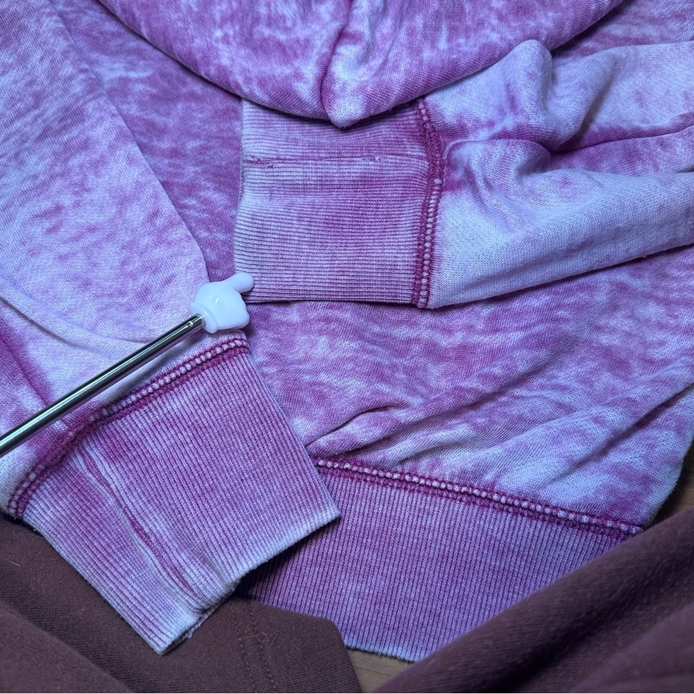 Billabong Vintage Y2K Purple Lace Geometric Burnout Hoodie - Picture 13 of 16